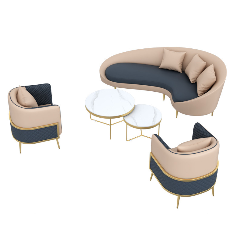 leather hotel Lobby Living Room Sofas Set