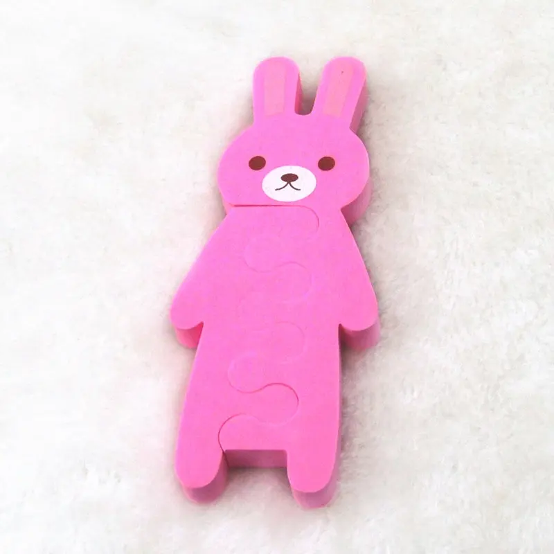 Ziri Factory Supply Customized Pink Cartoon Rabbit Shape Soft Sponge Nail Art Tools EVA Finger Divider Toe Separator