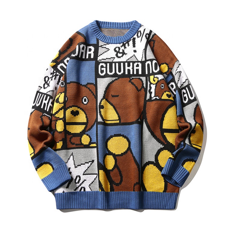 Finch Garment Custom Streetwear Printed Crew Neck Pullover High Quality Casual Knitting Sweater