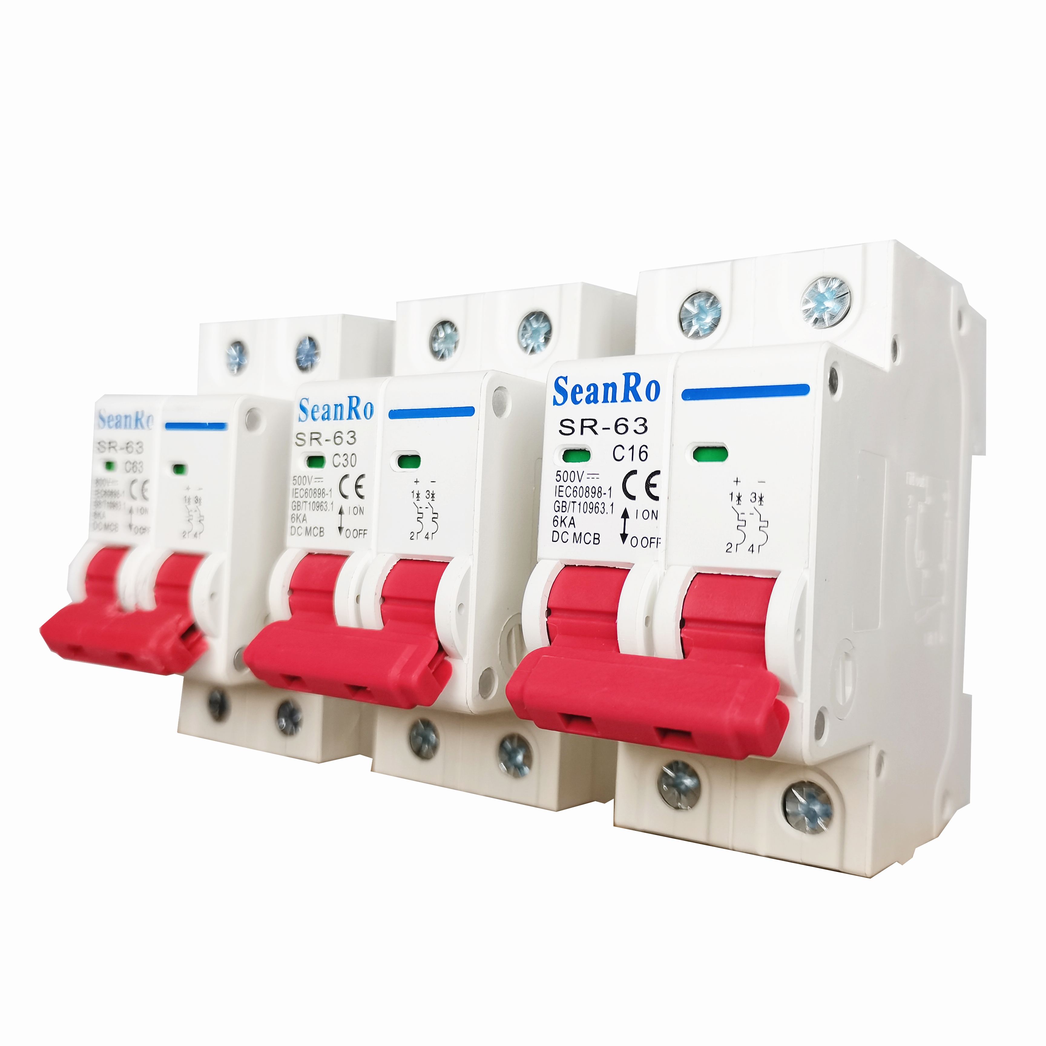 SunRo 2Pole 6-63A 1000V DC mini circuit breaker din rail breaker
