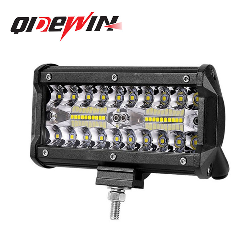 Qidewin Led 7 дюймов led рабочий свет бар 120 Вт супер яркие фары головного света, противотуманные фары дальнего света светодиодные лампы белого и желтого цвета для автомобиля