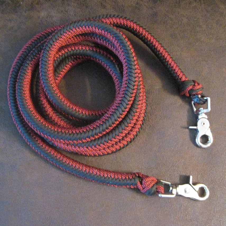 Custom 8 strand paracord loop barrel reins for horse