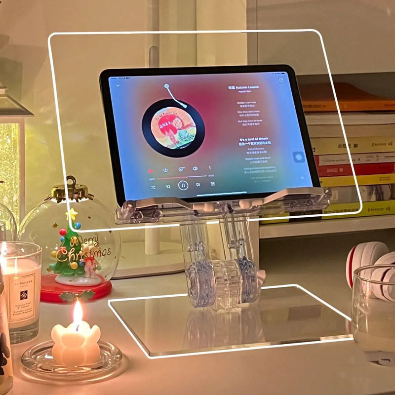 Регулируемая прозрачная акриловая полка для чтения Macbook Air iPad Pro 9,7 12,9, плоская подставка для настольного ПК, плоская подставка, кронштейн для чтения