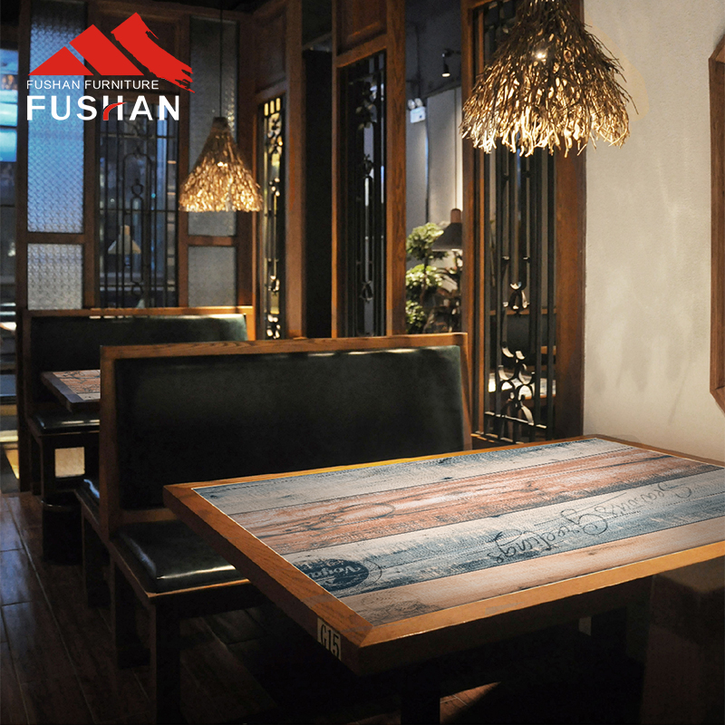 FUSHAN new design ceramic title top with metal leg and restaurant cafe chairs courtyard garden