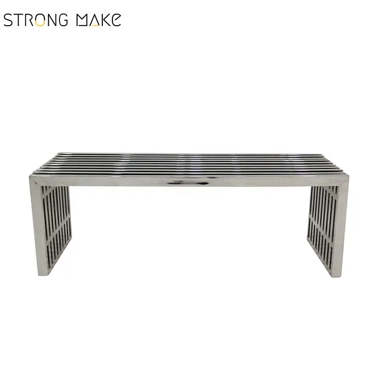 China Supplier Brushed iron Stainless Steel Garden Park Bench outdoor