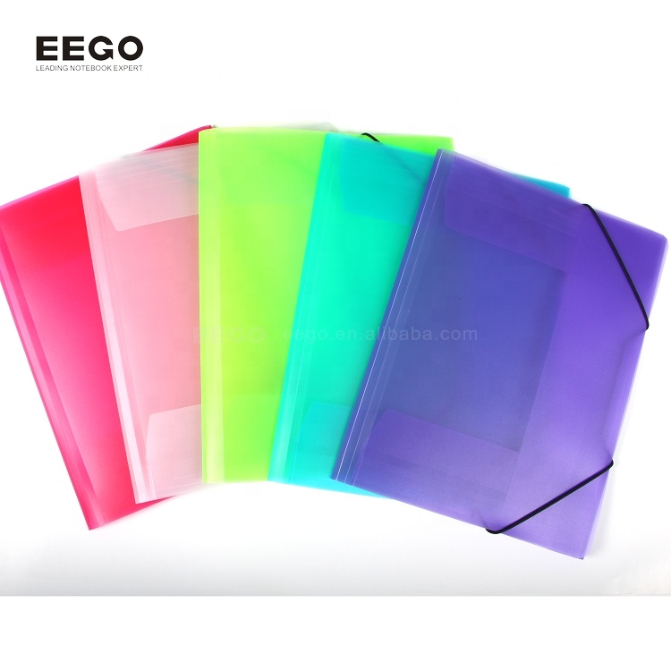 office supplies Filing Products custom clear pp  plastic A4 expanding decorative file folders with elastic closures