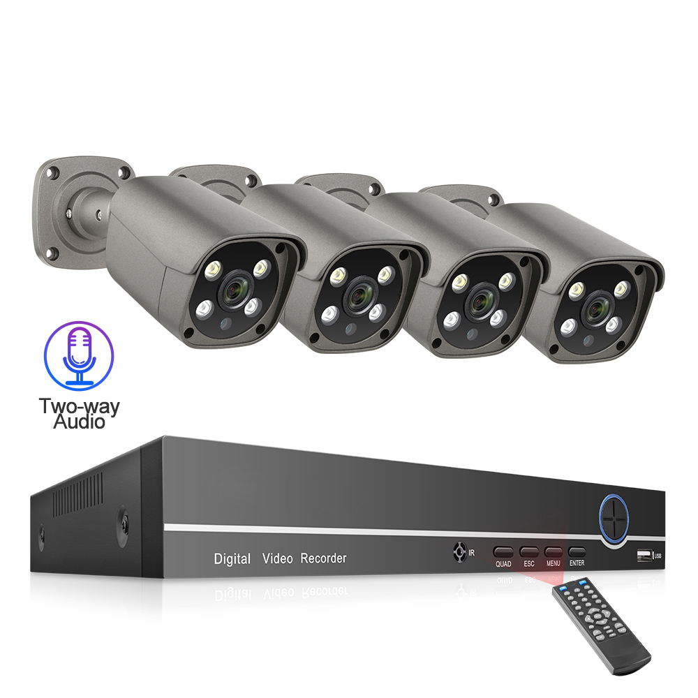 HD 8CH 5MP Camera Kit CCTV система безопасности наружная двухсторонняя аудио AI IP-камера P2P система удаленного просмотра