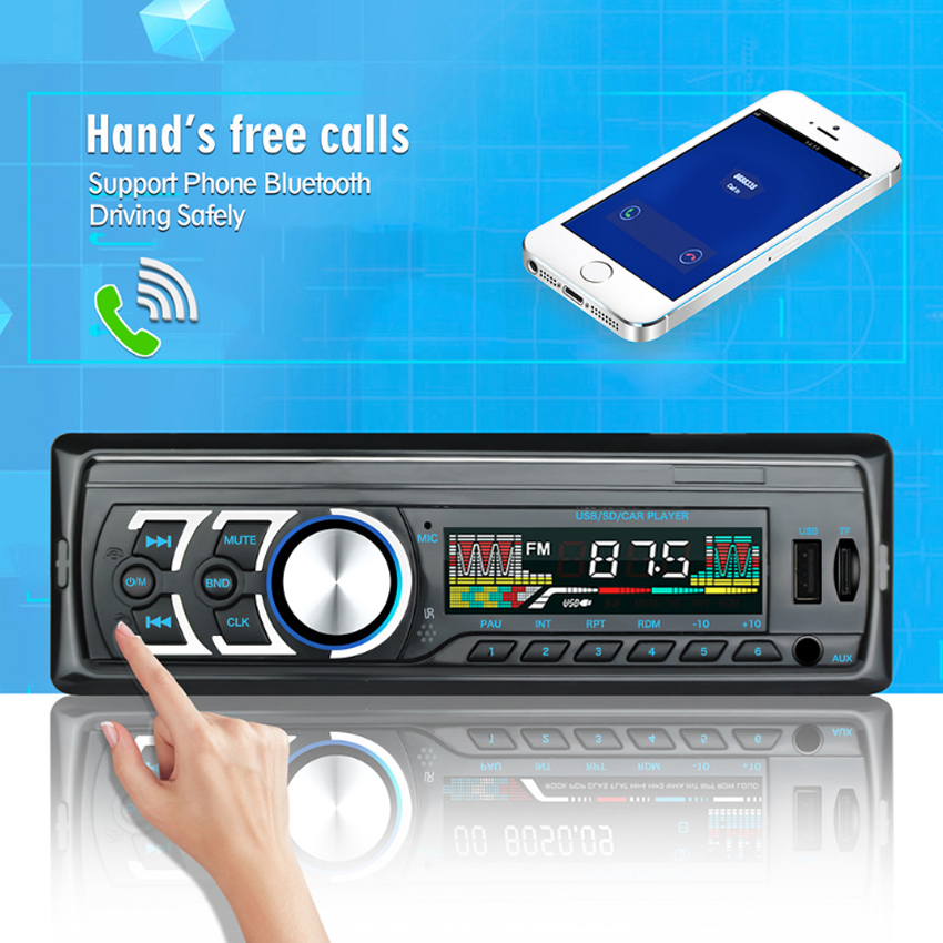 Автомобильный mp3 плеер 12V автомобиль радио стерео проигрыватель V2.0 телефон AUX-IN MP3 FM/USB/1 Din/пульт дистанционного управления автомобилем аудио