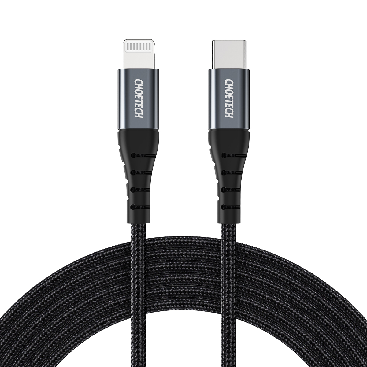 CHOETECH USB C To Lightning Cable 10ft/4ft For IPhone 12 [Apple MFi Certified] Nylon Braided Cable