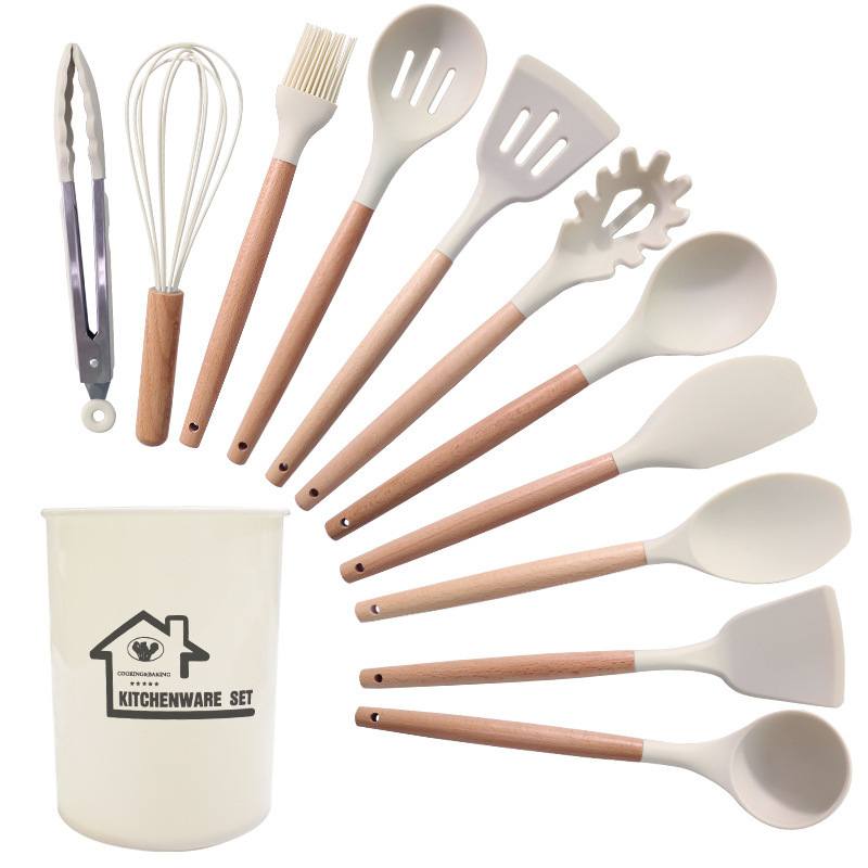 Non-stick 12pcs Cookware Sets Kitchen Utensils Bulk Stocked Silicone Utensil Set