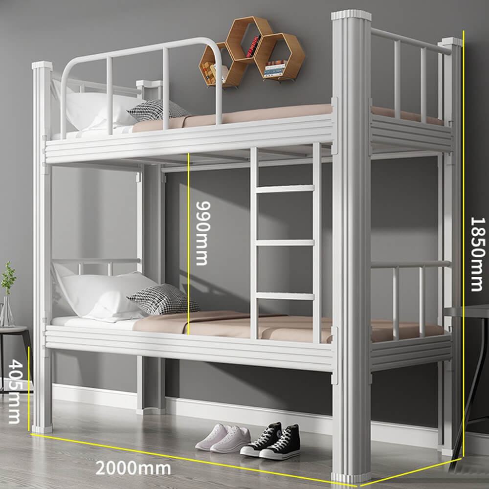 Factory Supplier School Furniture Two-level Dormitory Metal Bunk Beds with Stairs Customized Style Time Packing