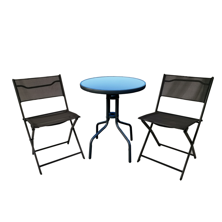 Best Sell Wholesale Outdoor and Indoor Use 3pcs Folding Chairs and table Garden patio Futniture Set