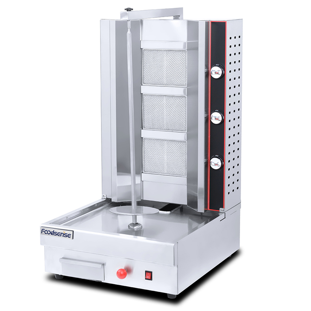 Electric Kebab Machine Turkey Doner Kebab Roaster 3-burner Vertical Al Pastor Gyros Bbq Grill Shawarma Rotisserie Machine