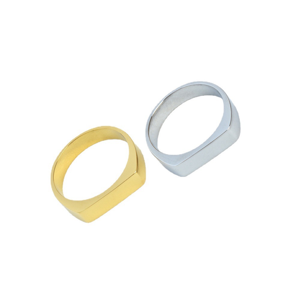 Custom Logo Stainless Steel Blank Ring Personalized Minimalist Rings for Women | Fiber Laser Machine Engrave Available
