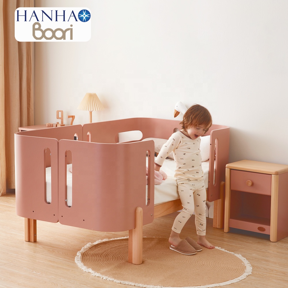 Only B2B Boori Kids Small Wooden Toddler Bed Single Adjustable Children's Beds With Guard Rail