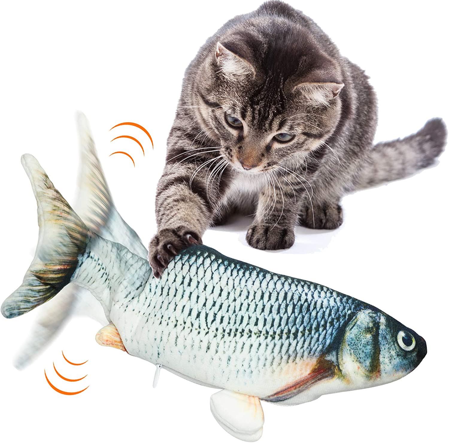 New Style Funny Toy Washable Fabric Fish Plush Wiggle Fish Electric Flopping Fish Cat Toy Catnip