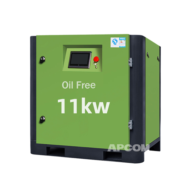 Low Noise oil free air compressor 10bar 50CFM 15HP 11KW screw oil-free air compressor oilless
