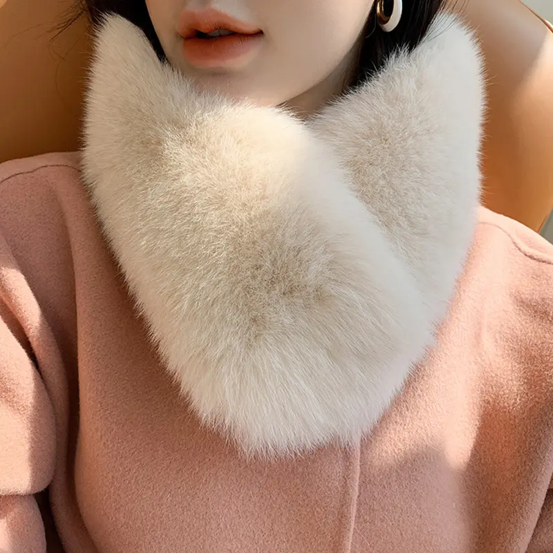 Jancoco New Short Style Fur Scarves Winter Fashion Genuine Fox Fur Scarf Women