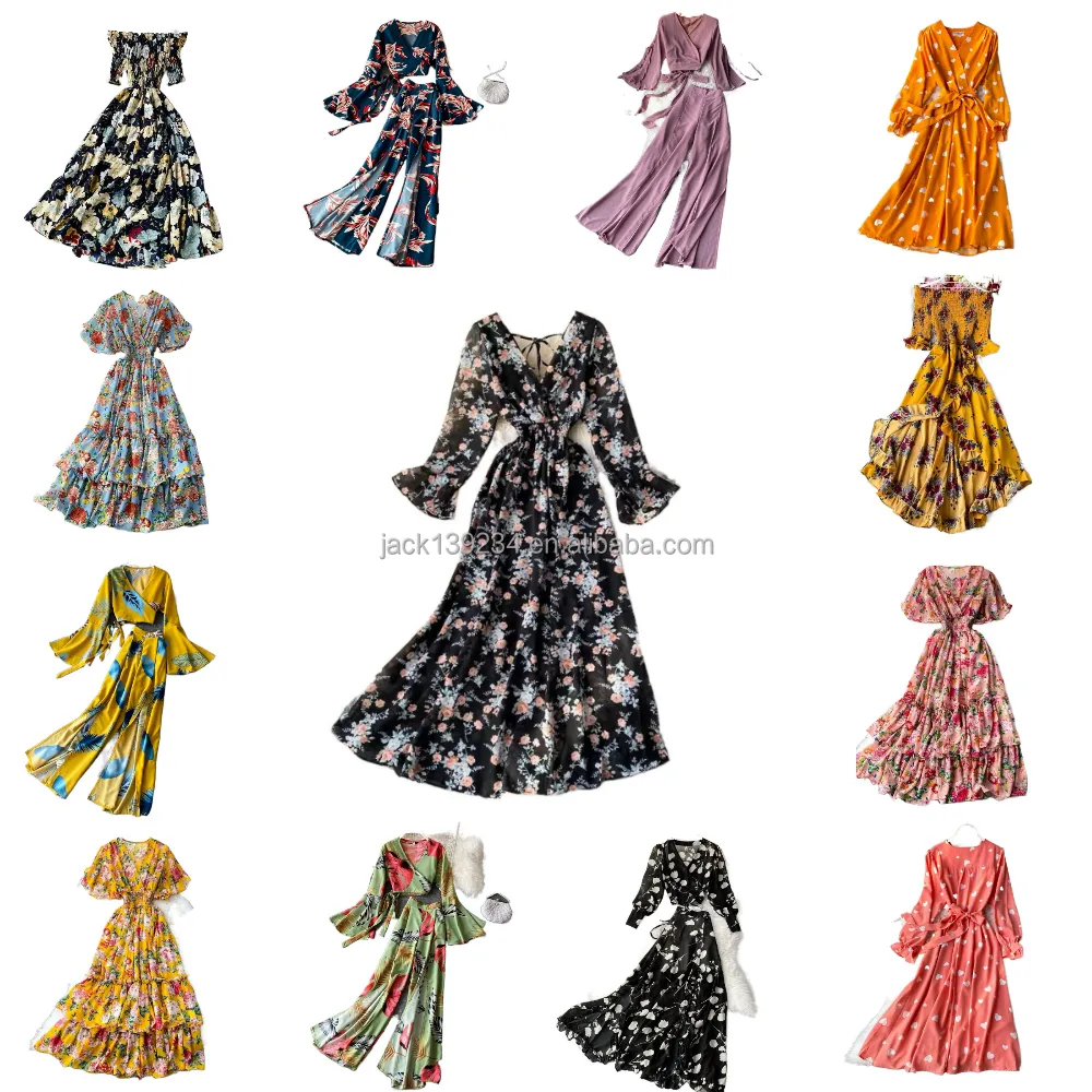 Hot sale 2022 summer new style women's dress fashion chiffon dress cheap wholesale inventory