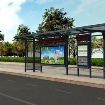 Indoor Bus Shelter Station Solar Bus Stop Advertising Display Modern Bus Stop Design with Air-Condition