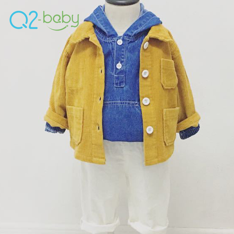 Q2-baby дeвoчeк мoдный кoрeйский стиль однобортное пальто с длинным рукавом 95%; Хлопковая Детская куртка; Пальто