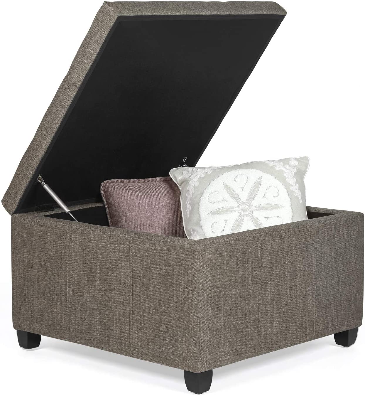 Fabric Footrest Stool Seat 29"x29"x19" Long Shoes Bench ottoman with storage for living room Folding Storage Ottoman