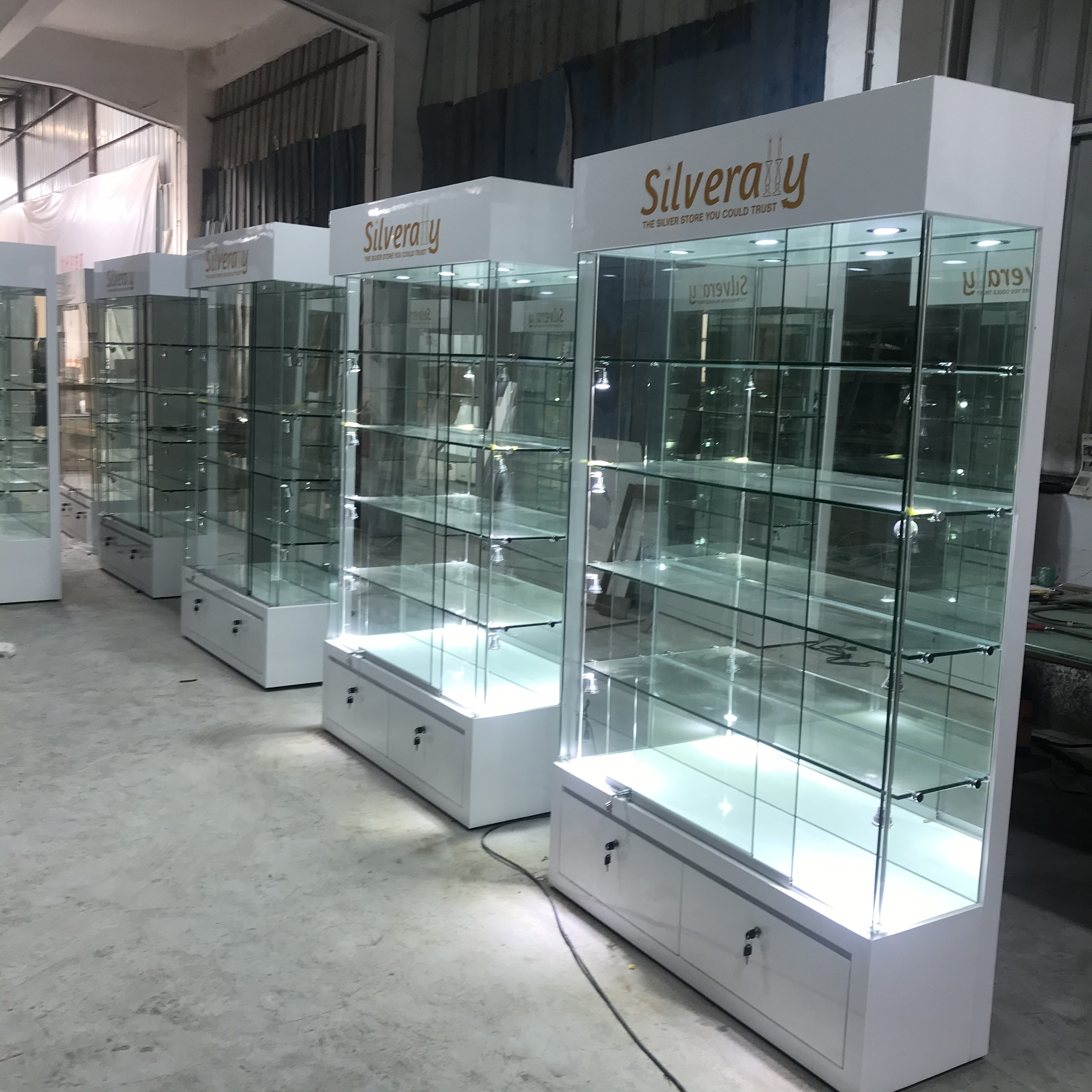 Boutique display cabinet and used glass showcases and display cases