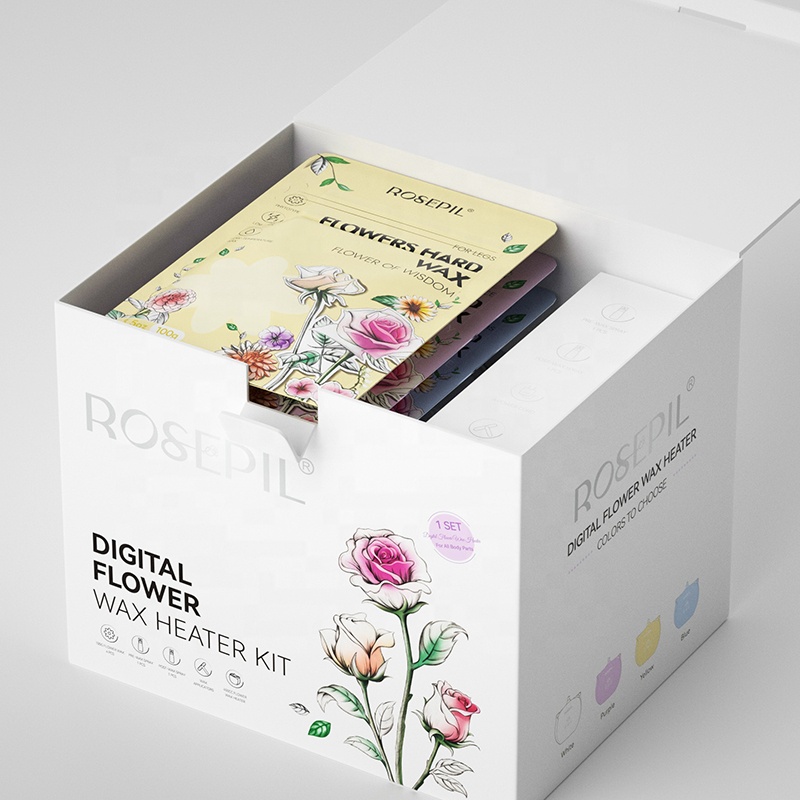 ROSEPIL High Quality Brazilian Wax Salon Home Hair Removal Full Body Wax Heating Kit With Flower Hard Wax Beans