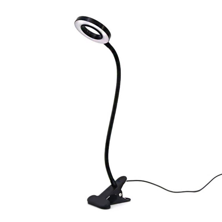 Wholesale classic decorative bedside clip on ring light lamp with flexible light stand for computer desk lamp