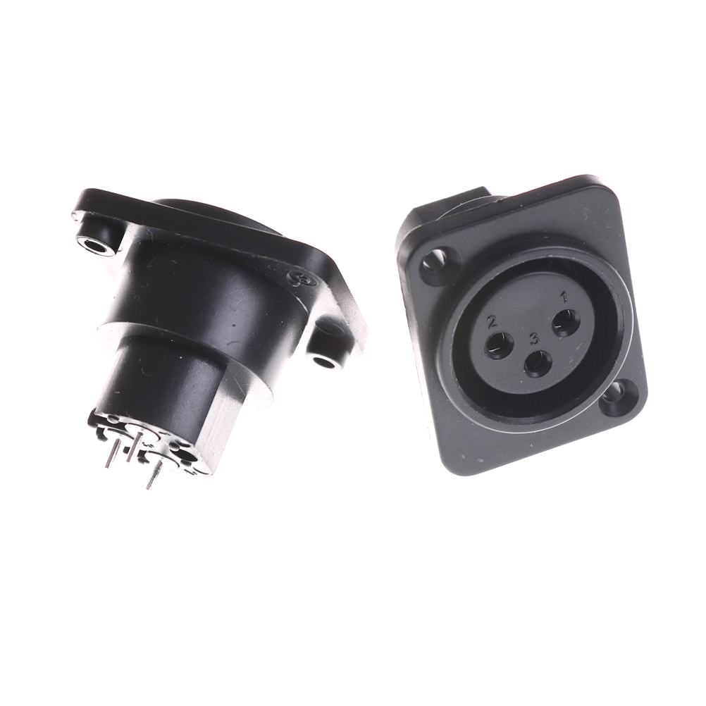 XLR штепсельная розетка 3Pin XLR штепсельная вилка гнездовая розетка Монтажная панель шасси 3 контакта квадратной формы XLR разъем адаптер