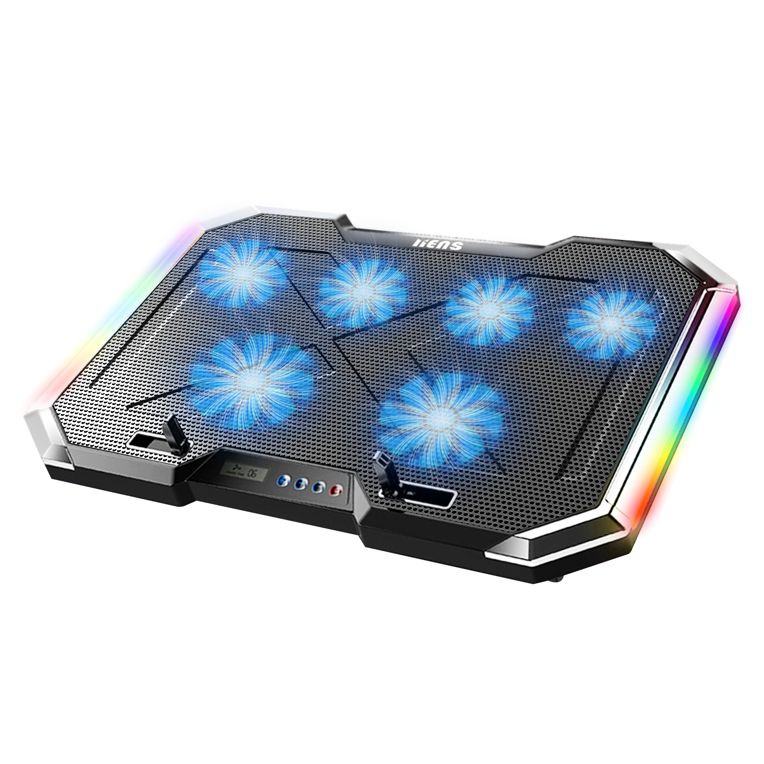 Цветная (RGB) кулер для ноутбука игровой радиатор Para ноутбук регулировки Laptap охлаждающая подставка все подставка для ноутбука размером вентилятор воздушного охладителя воды