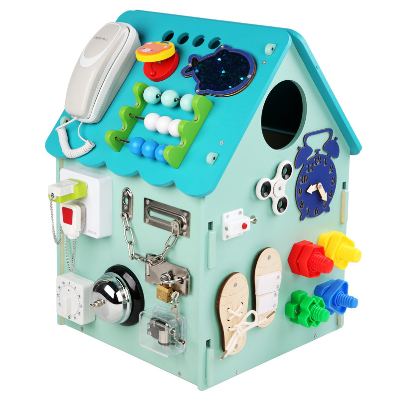 Children Baby Unlocking Knocking on the Piano to Answer the Phone Manually Early Education Puzzle Building Block Wooden Toys