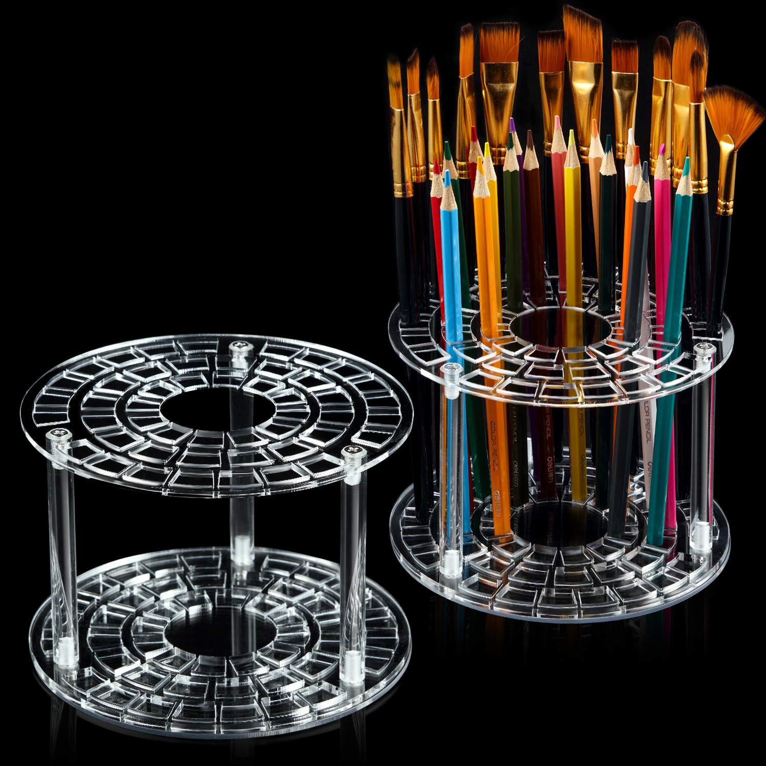 49-well pencil brush transparent acrylic stroke desk bracket storage bag paintbrush can be used to store pencils