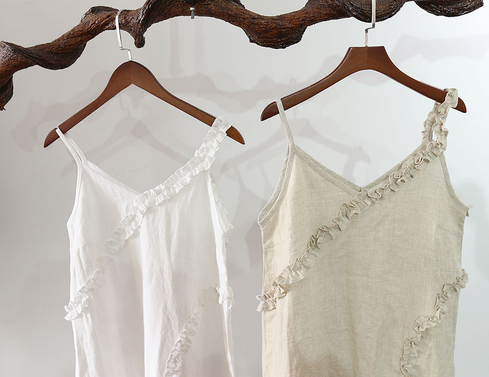 Sexy Linen Sleepwear Braces Shirts Underwear Pajamas Robes Set for woman