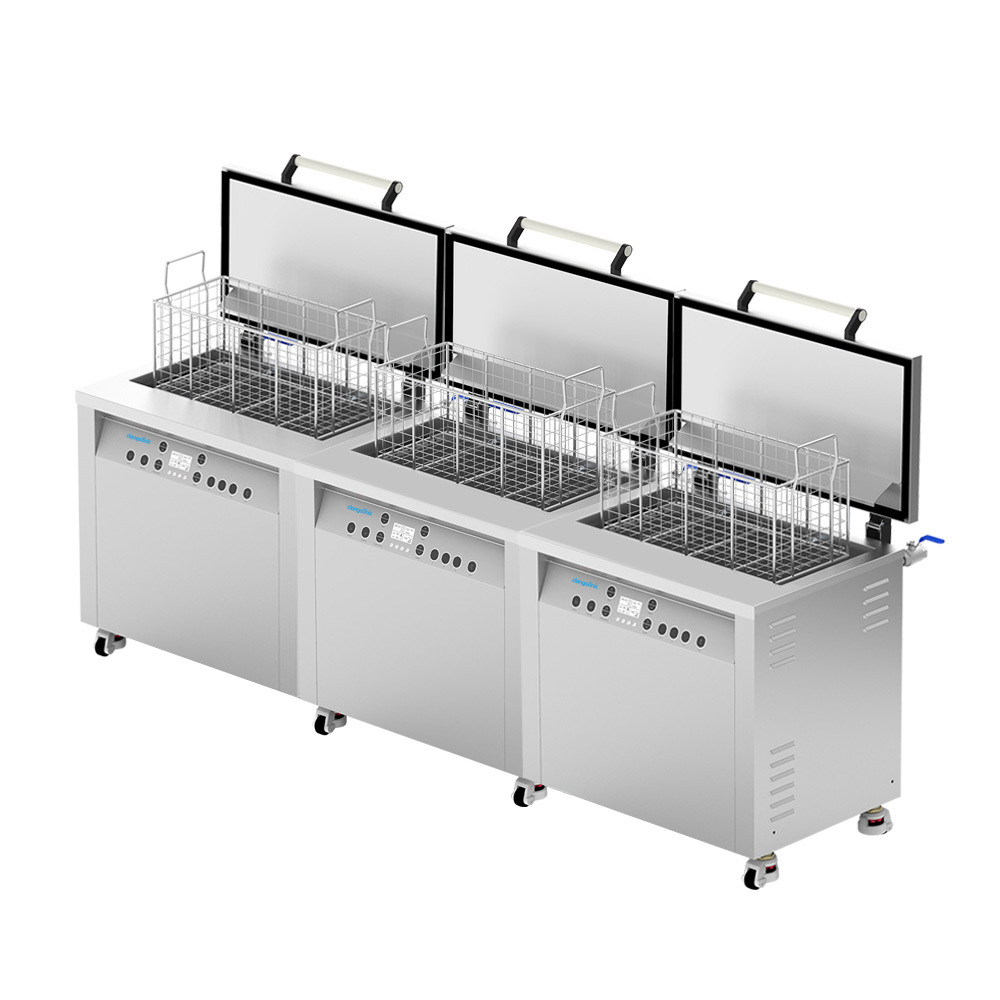 40khz 1800w Digital Semi-Auto Multi Tank Industrial Ultrasonic Cleaner Ultrasound Cleaning Machine