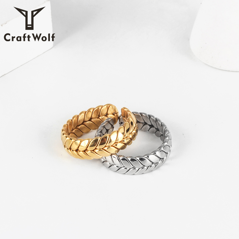 Модное изящное минималистичное ювелирное изделие Craft Wolf 2020 для женщин и мужчин, регулируемое кольцо из нержавеющей стали с золотым и серебряным покрытием для влюбленных пар