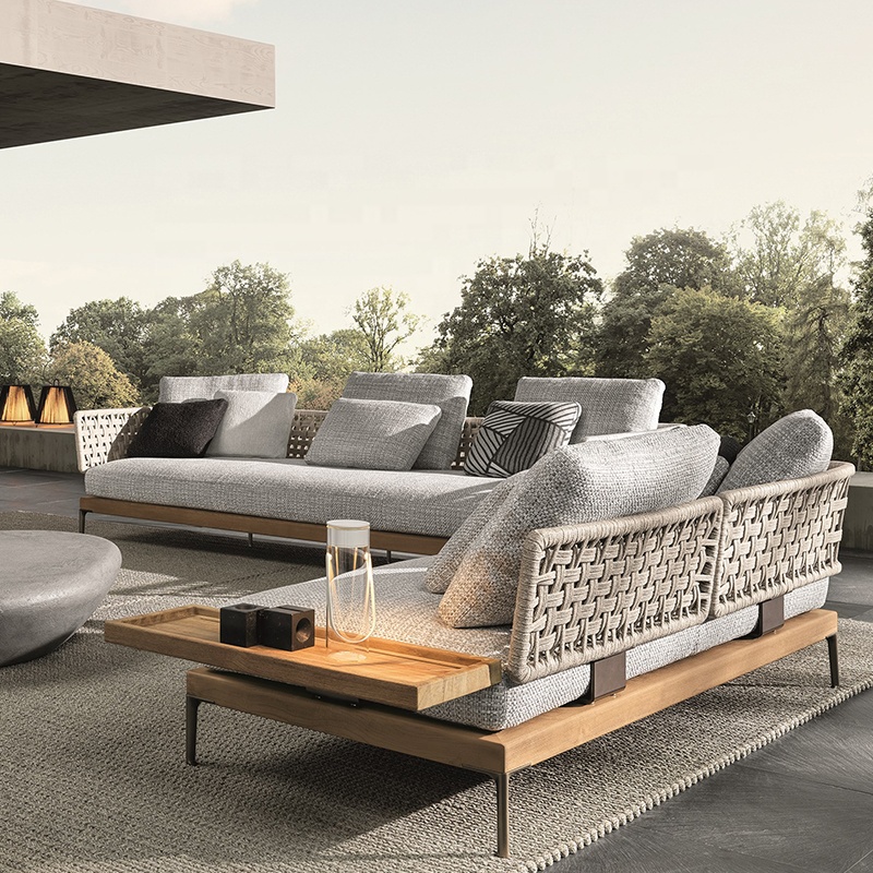 Modern Luxury Outdoor Garden Patio Furniture Rattan Sofa Set Wicker Outdoor Furniture Couch Set with Cushion Sofa