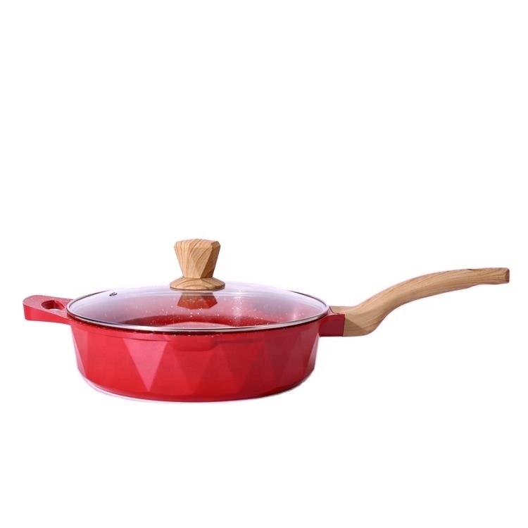10 PCS soft touch handle kitchenware non-stick casseroles marble coating pots and pans aluminum nonstick cookware sets