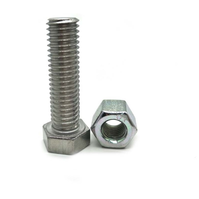 High strength din 933 bolts stainless steel nut manufacturer grade 8.8 hex bolt nut set factory supplier steel of bolts and nuts