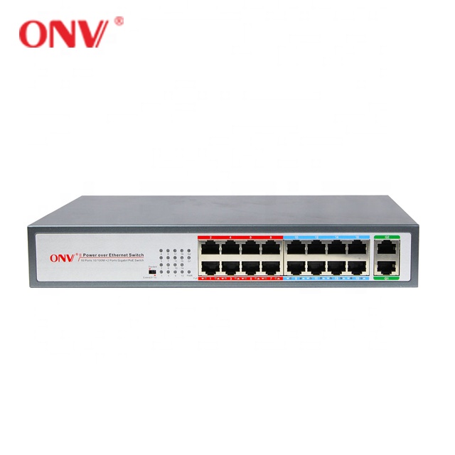 16 портов poe коммутатор 10/100 Мбит/с PoE коммутатор Ethernet-коммутатор для системы видеонаблюдения