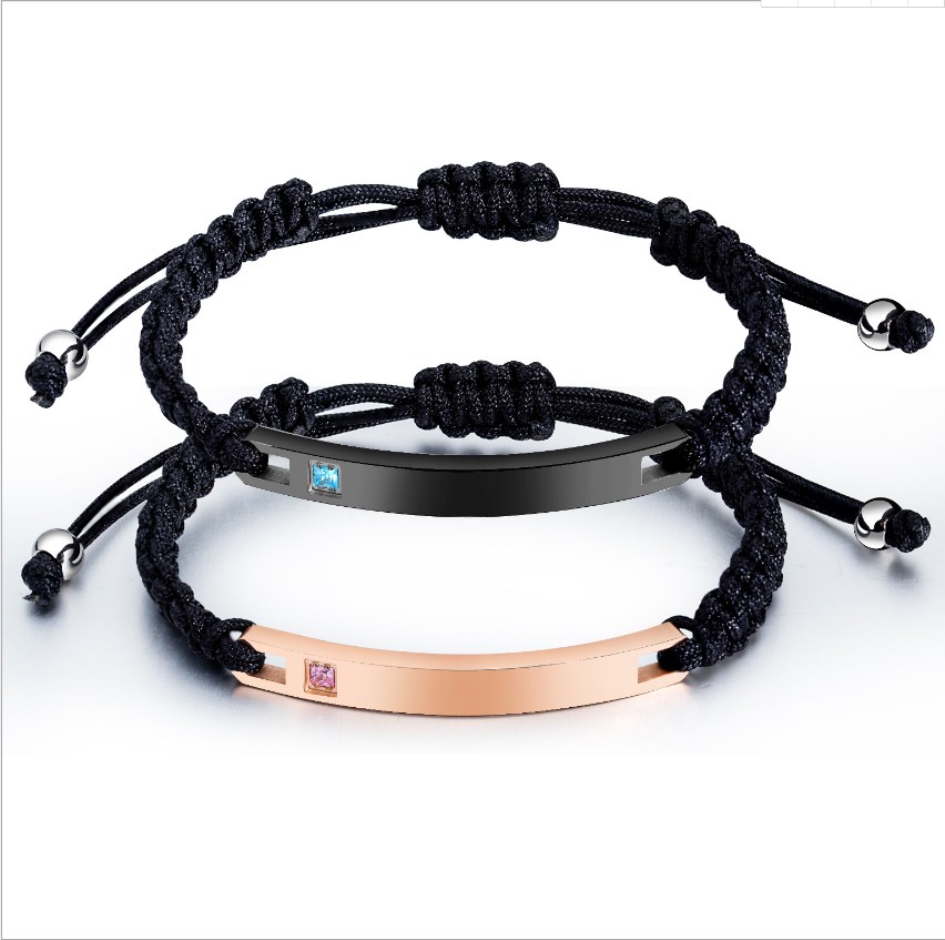 2021 new arrival hot selling titanium steel bracelet lovers custom logo bracelet for valentine's day gift