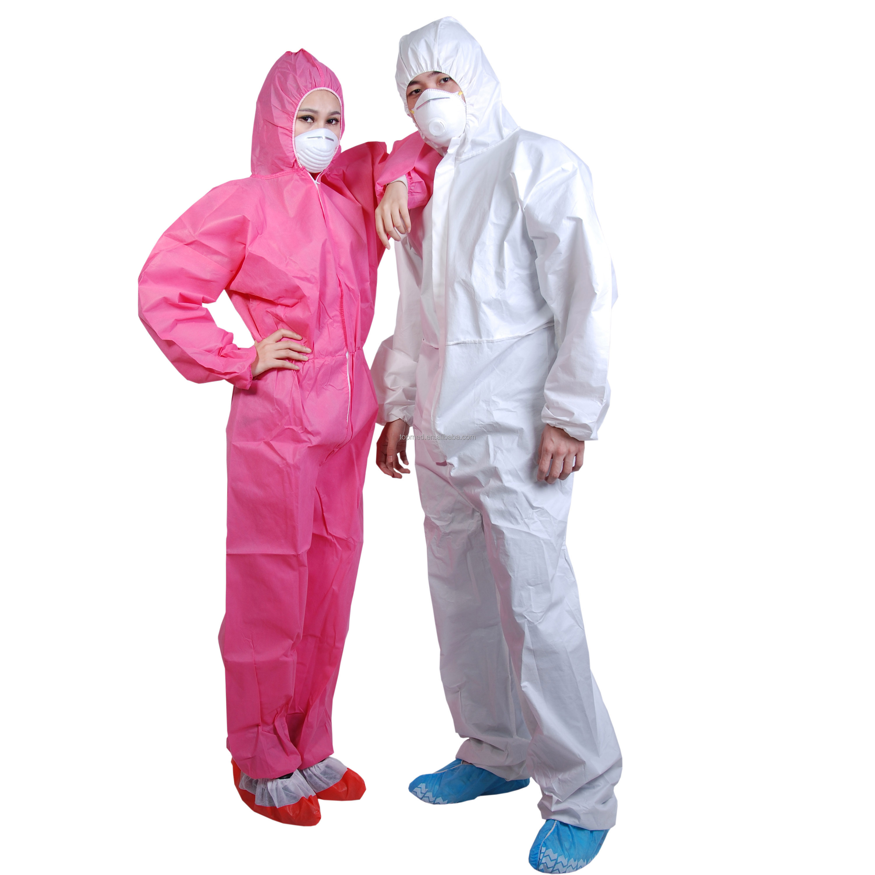 White Cheap Disposable Protective Breathable Coverall Clothing PPE Work Suit Personal Safety Overalls Protective Suits