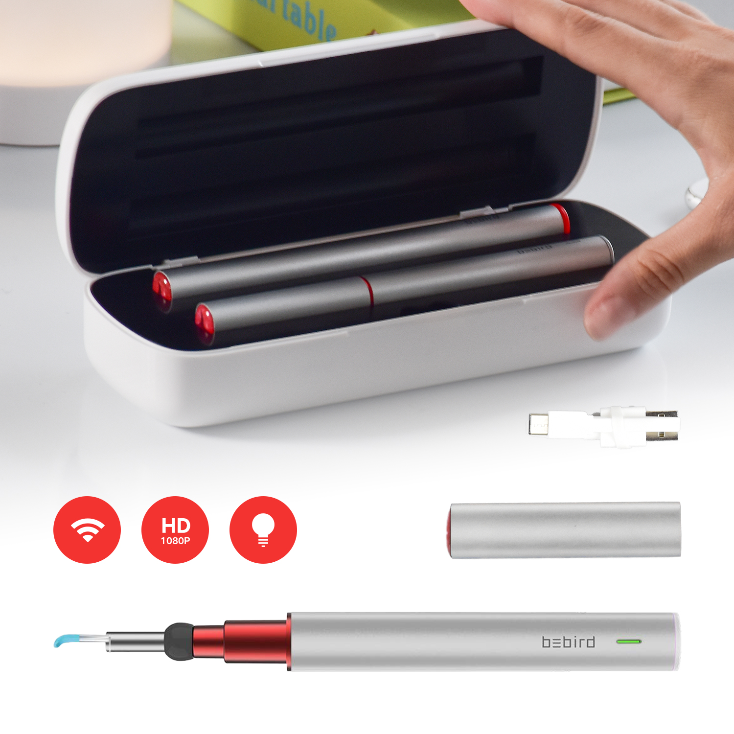 Bebird 2020 WiFi беспроводной 1080P Высокоточный Otoscope 500 Вт пиксельный эндоскоп для очистки ушей