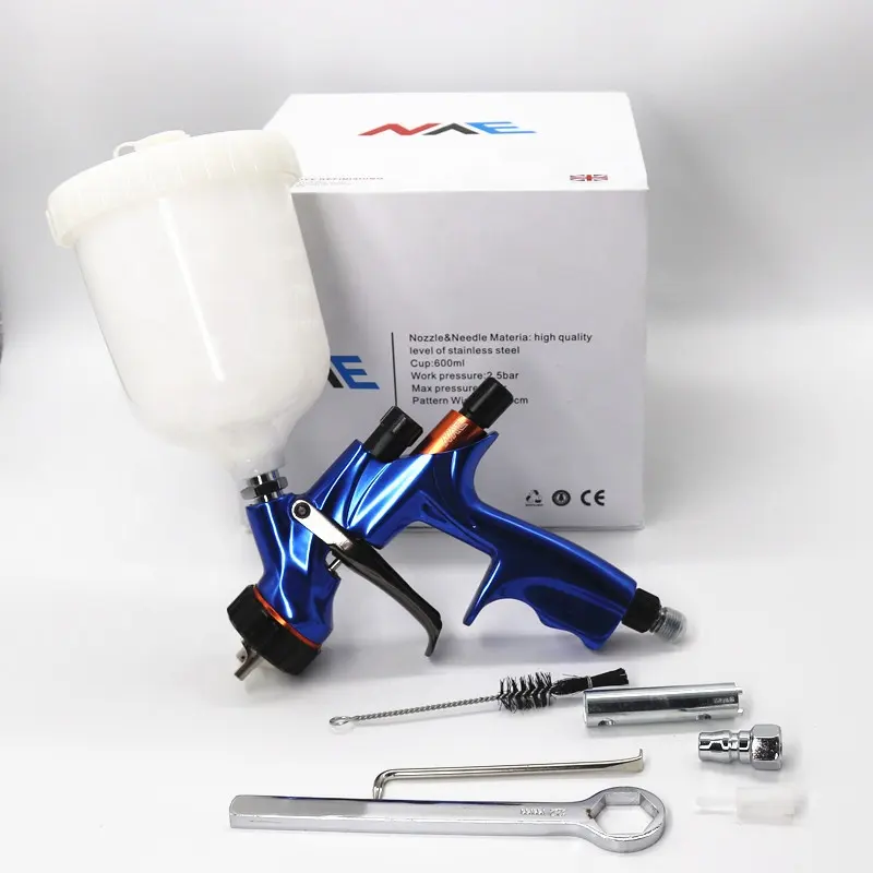High Pressure 600cc 1.3mm Nozzle Gravity Feed Airbrush Pneumatic Tool Varnish Paint Sprayer HVLP Spray Gun