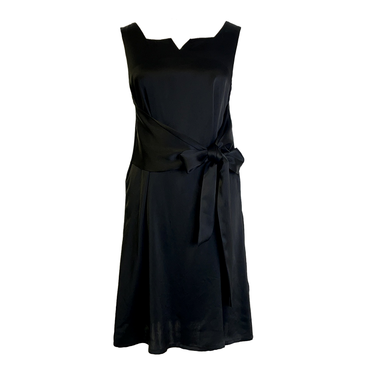 New Elegant Sleeveless Black Sundress with Belt