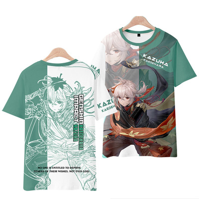 anime clothing mihoyo-u game genshin impact tshirt kazuha yoimiya figure cosplay tops