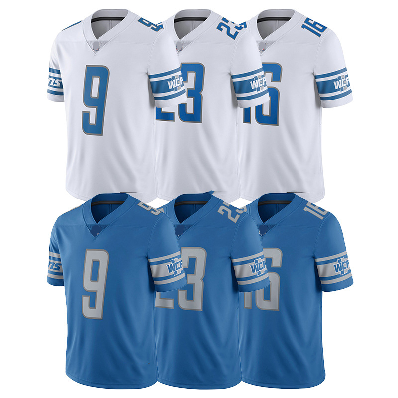 High Quality Detroit Lions Stitched American Football Jersey Men's Uniform #20 Sanders #23 OKUDAH #9 Soccer Wholesale