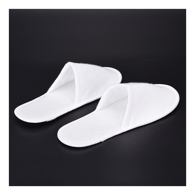 1/5 Pairs White Towelling Open Closed Toe Hotel Women Slippers Sandals Disposable Spa Shoes Disposable Paper Slipper