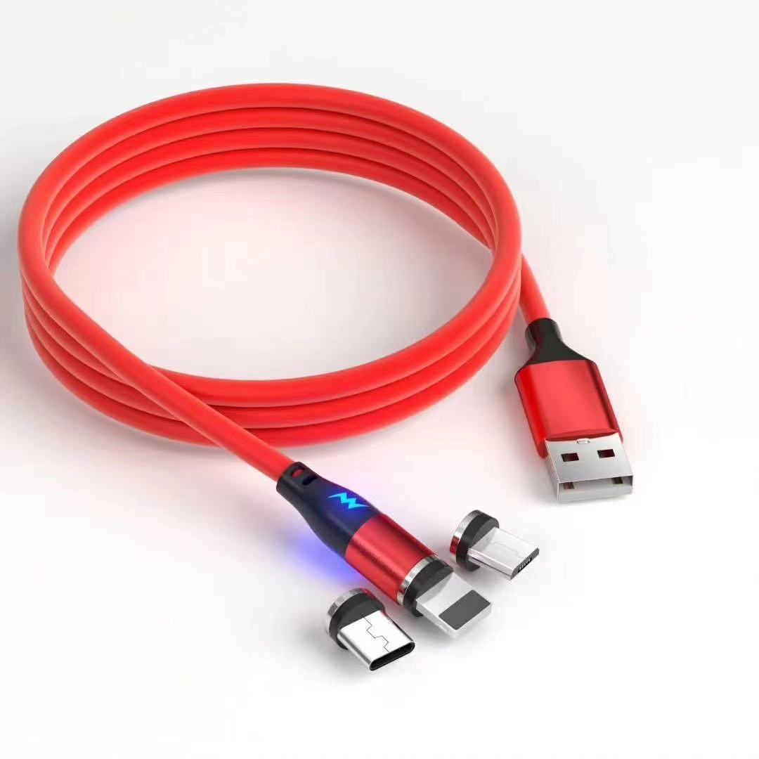 New design Magnetic 3 In 1 Data Charging Cable for three connectors(For Iphone/Type-C/Micro)