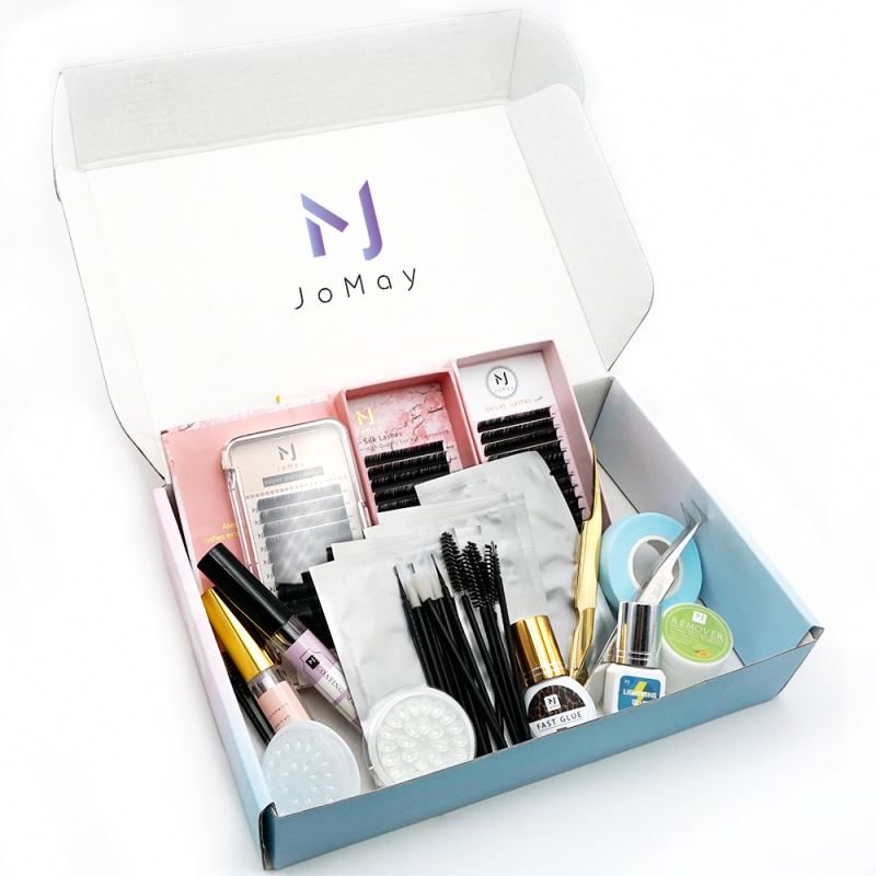 2021 OEM 15 pcs Wholesale Portable Practice Eyelash Extension Starter Fake False Eyelash Kit Practice Eye Lash Extension Kit